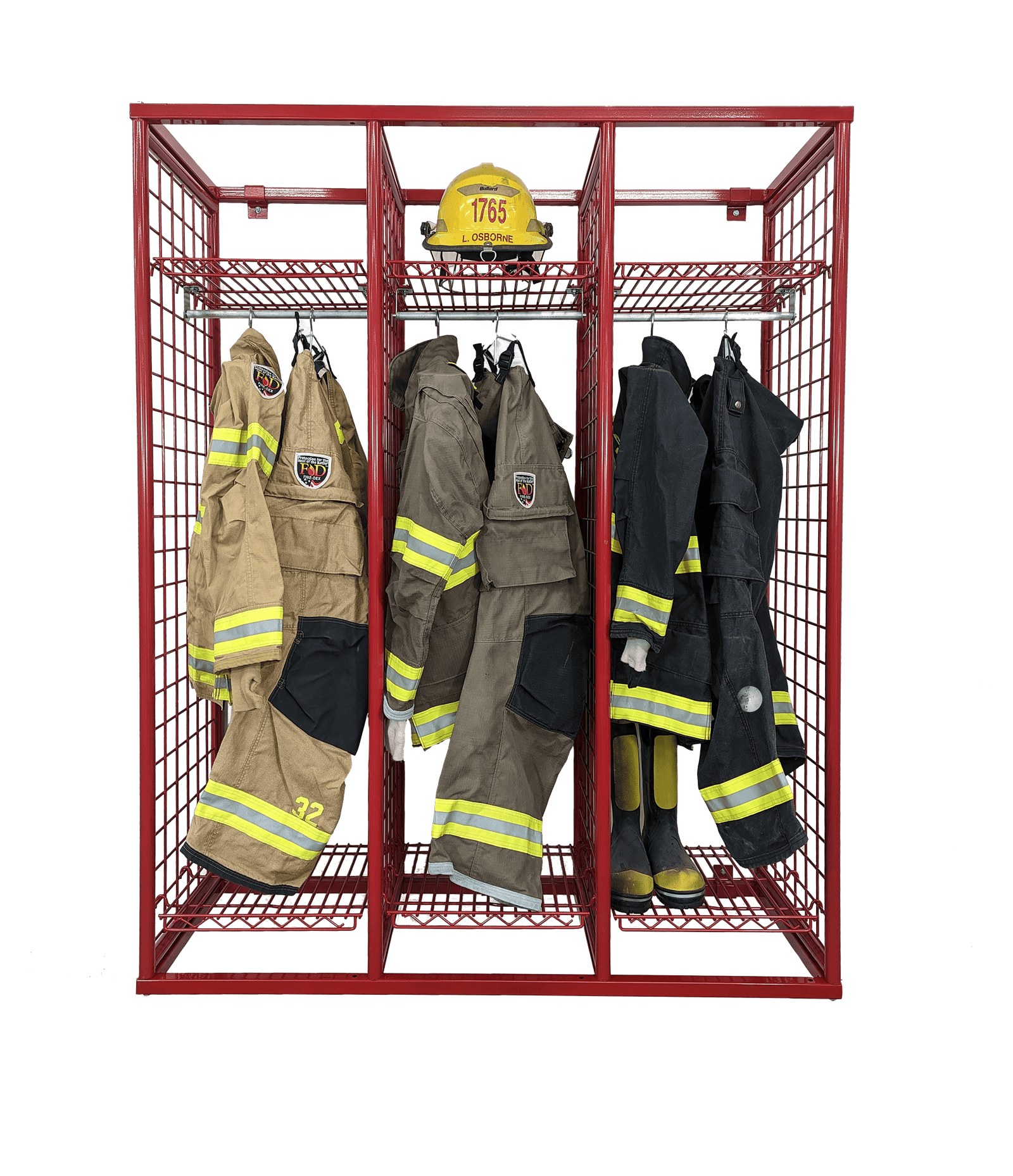 Wall Mount Gear Storage Locker 24 inches wide 9 position with security